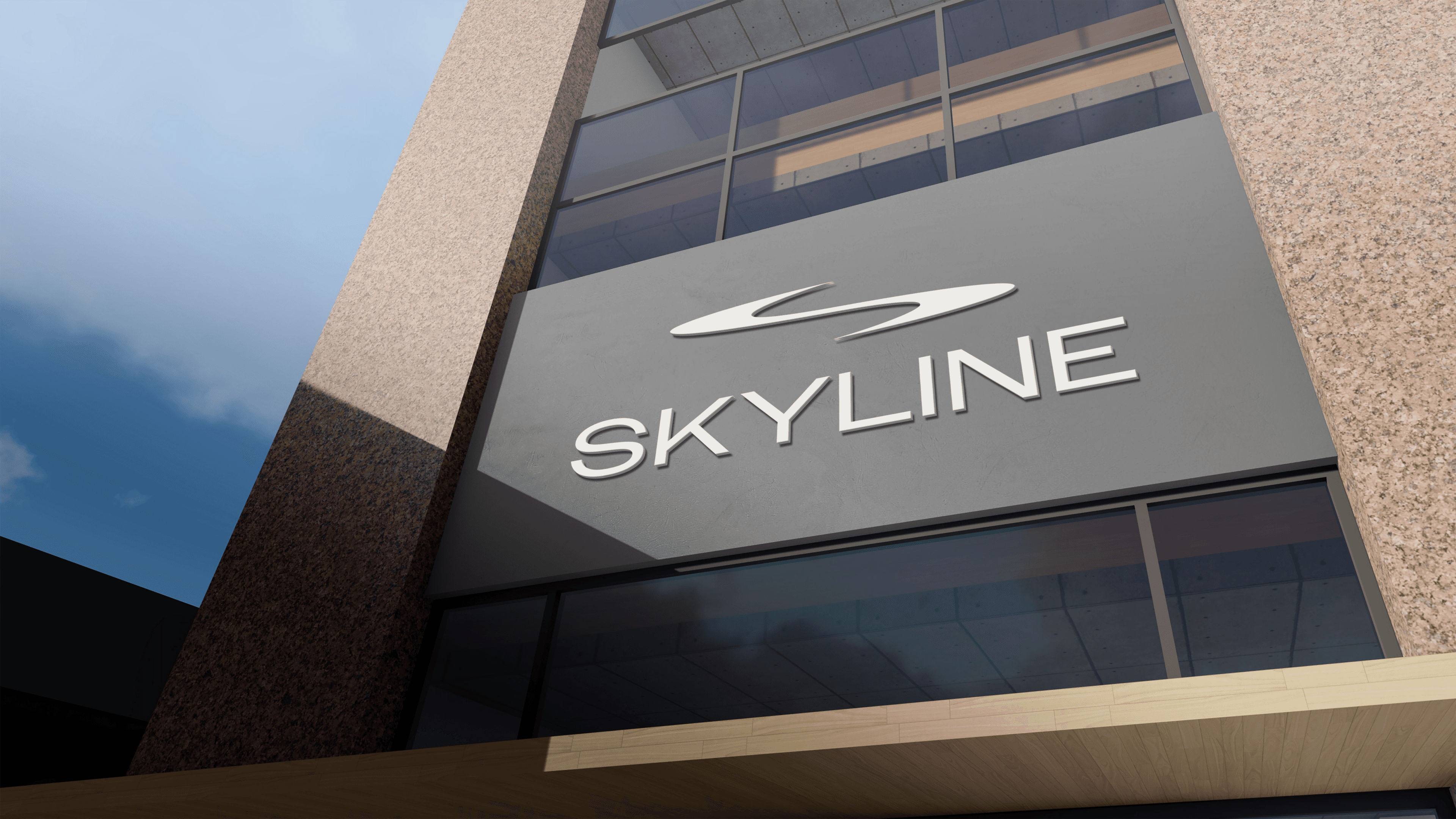 Skyline branded office environment — FMCG brand identity applied to workspace by Mude Sydney