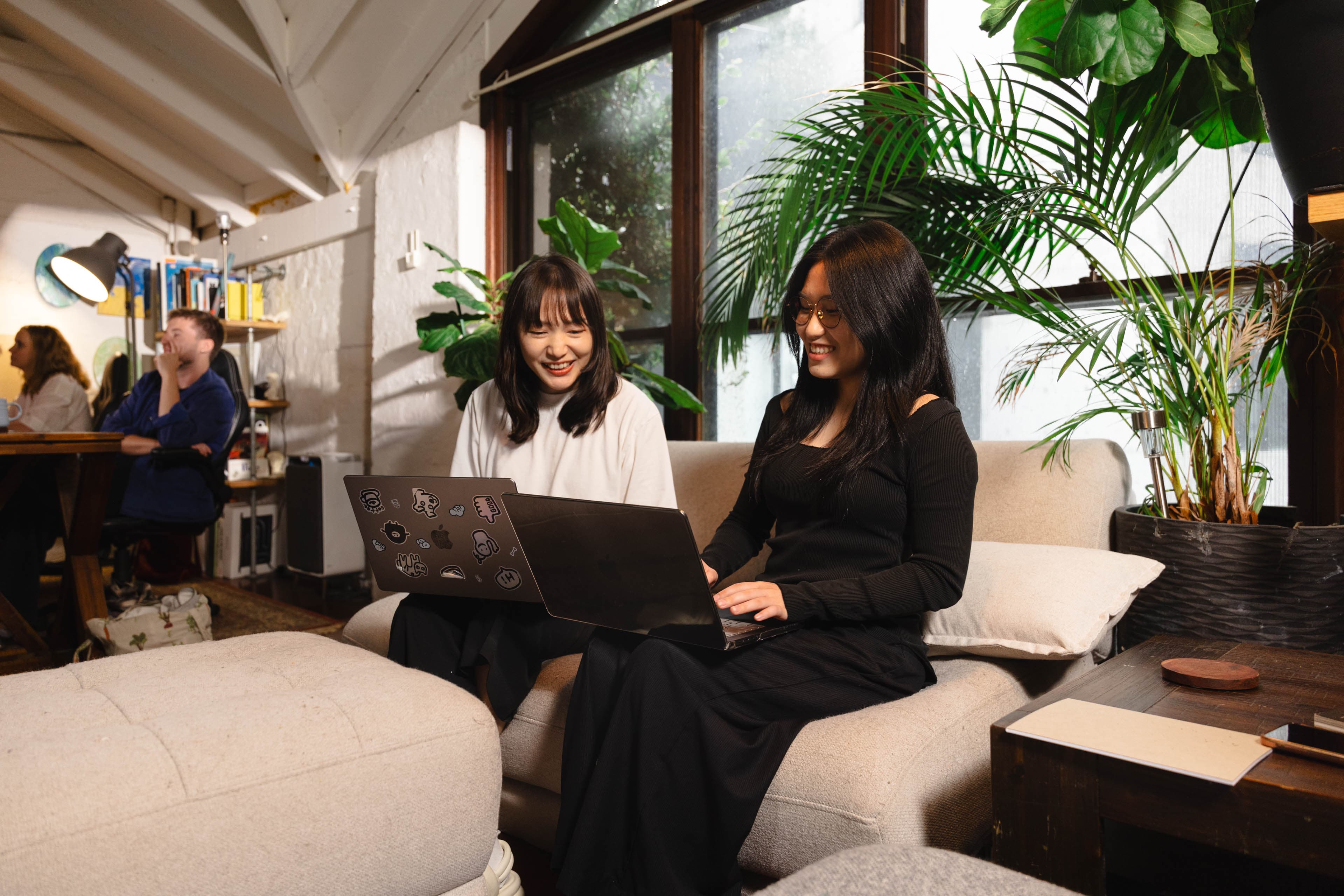 Cheryl Chen and Tracy Cao at Mude brand agency Sydney office — creative agency team