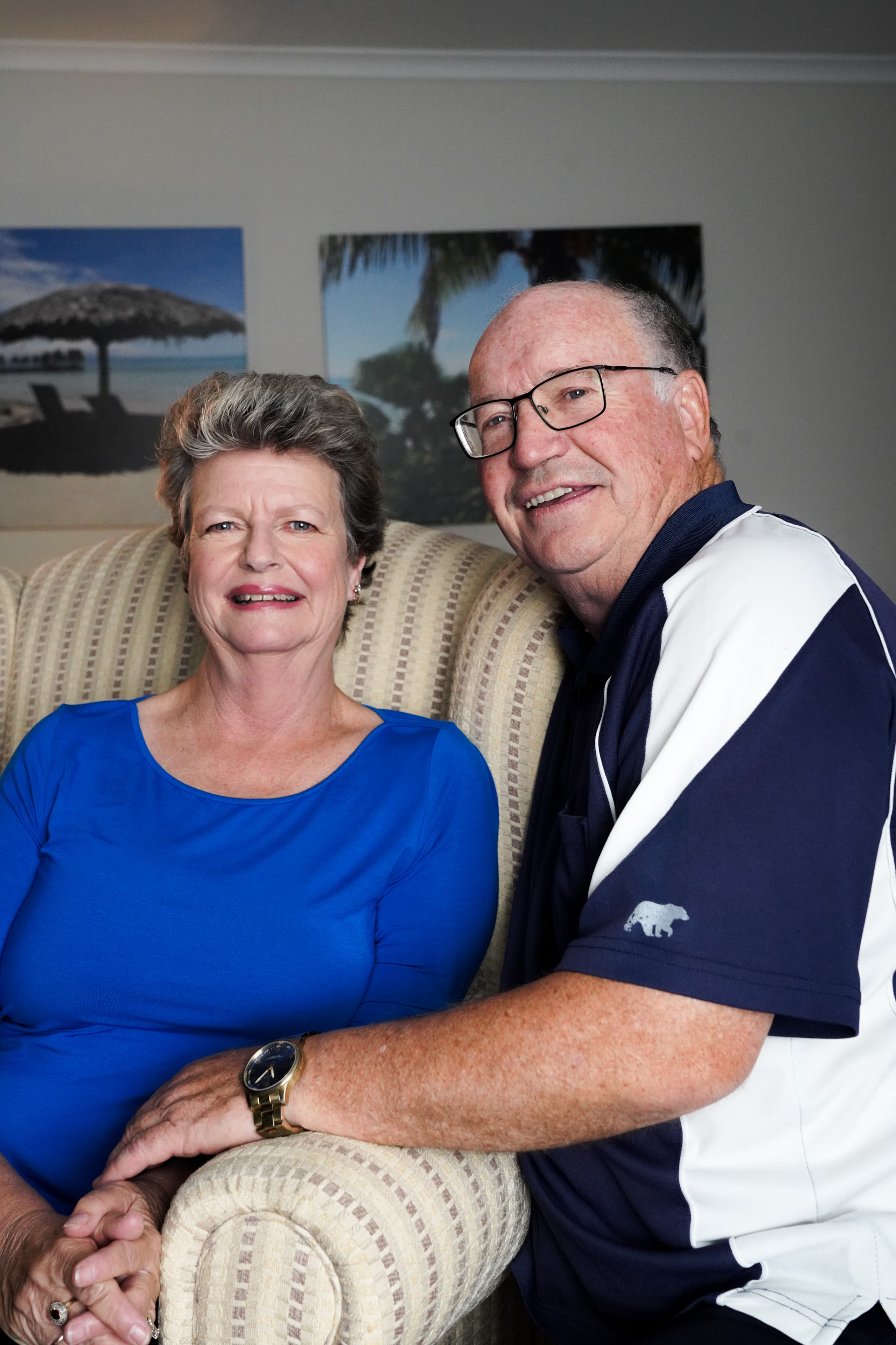 Clare and her husband — BreastScreen Australia interview portrait, family support after diagnosis, documentary cinematography by Mude for the Department of Health government creative campaign