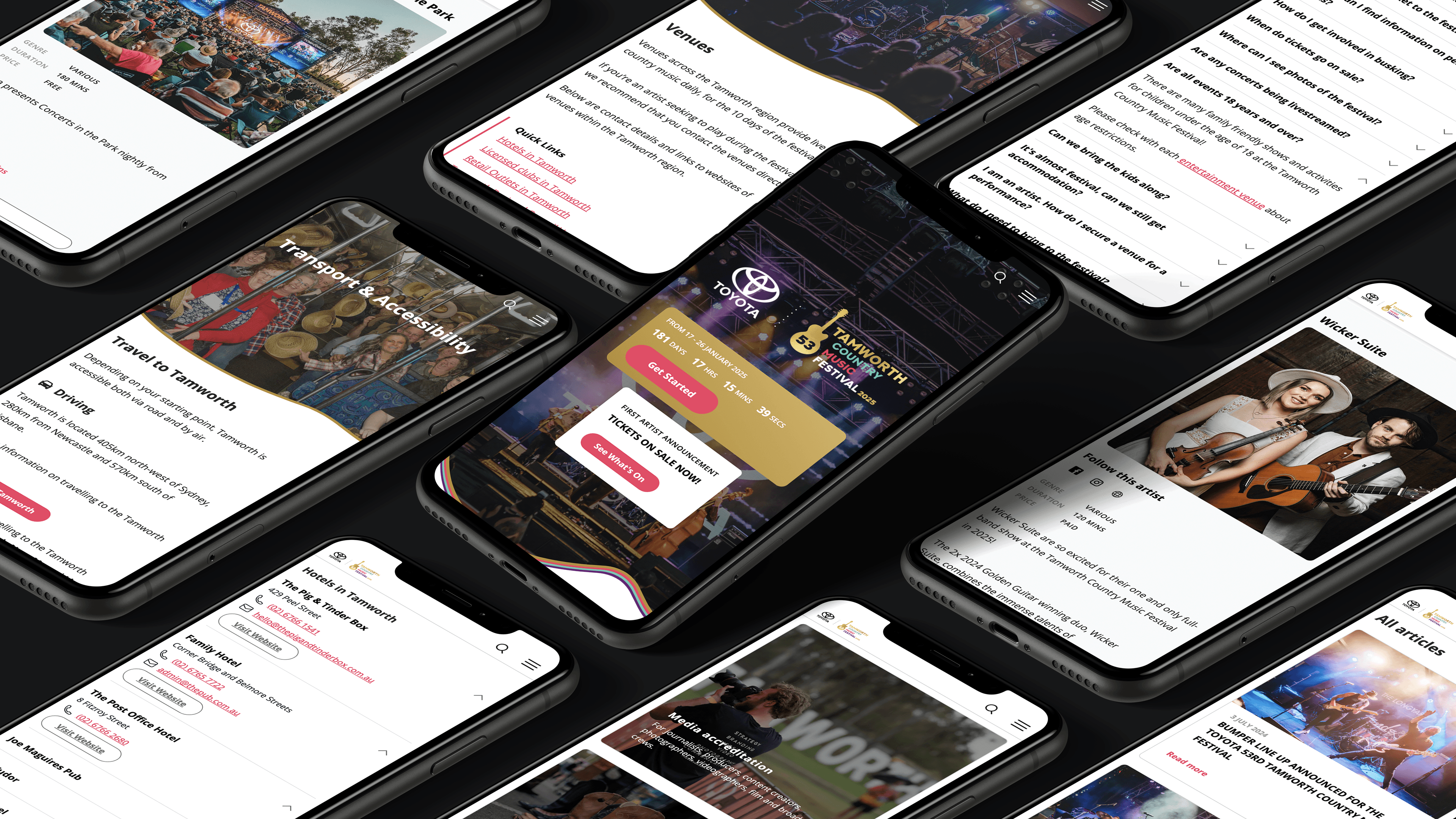 Tamworth Country Music Festival case study showcase — festival app design by Mude creative agency Tamworth