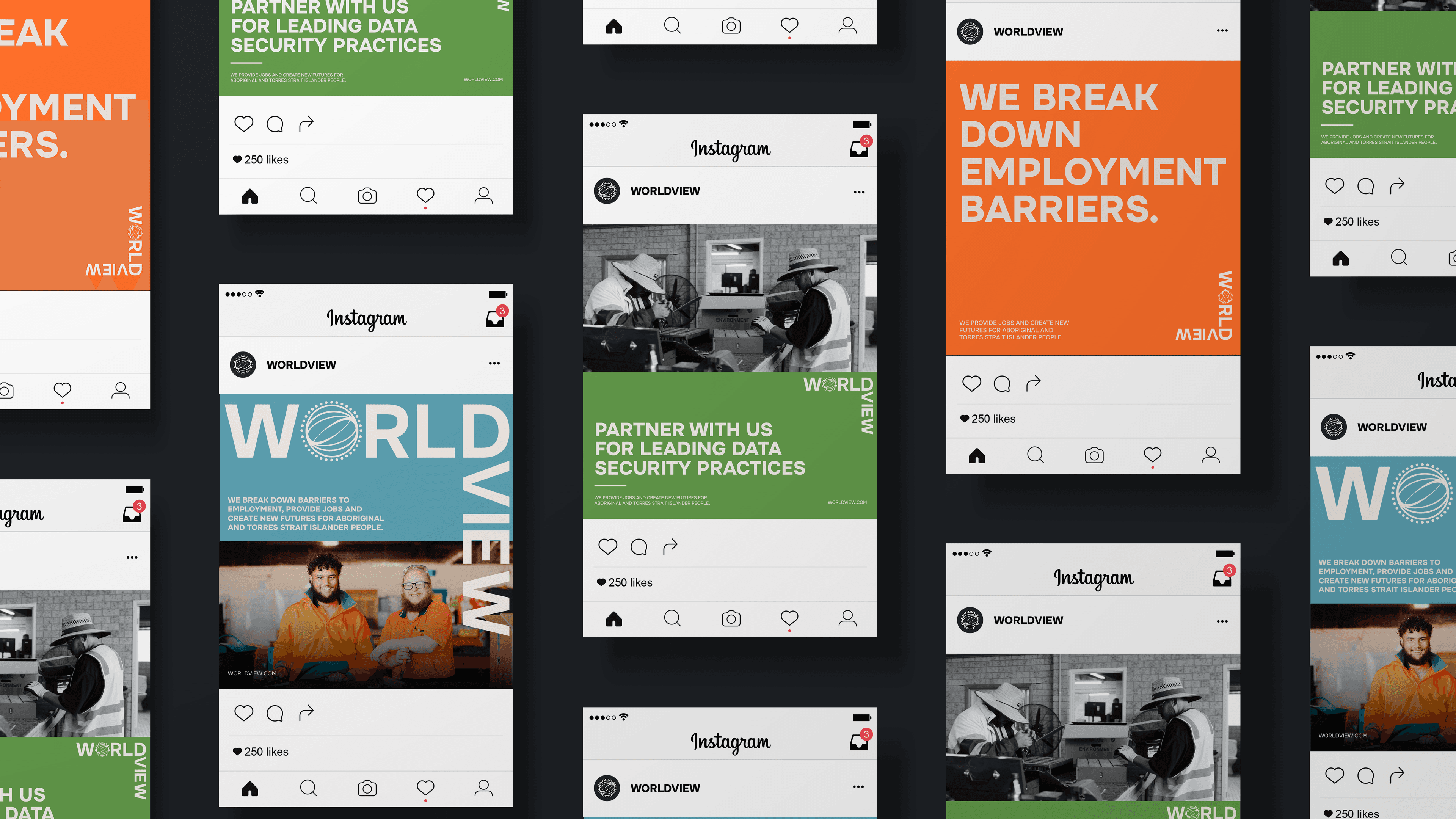 Worldview Foundation case study showcase — Indigenous social enterprise brand identity by Mude creative agency Sydney