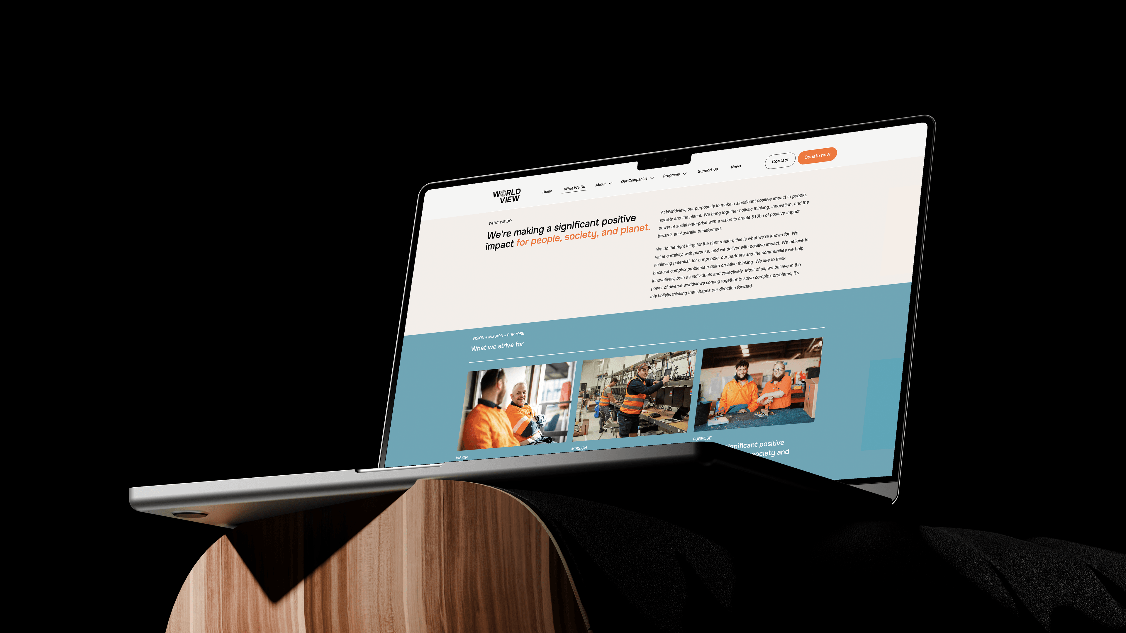 Worldview Foundation brand identity — Indigenous social enterprise branding for Aboriginal and Torres Strait Islander futures by Mude Sydney