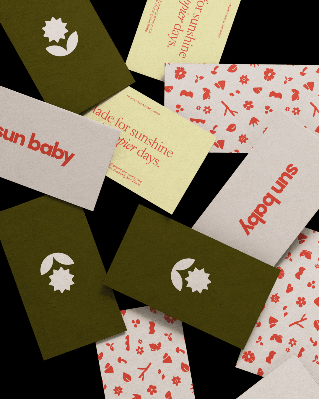 Sun Baby brand packaging and product design — children sun protection apparel branding by Mude creative agency
